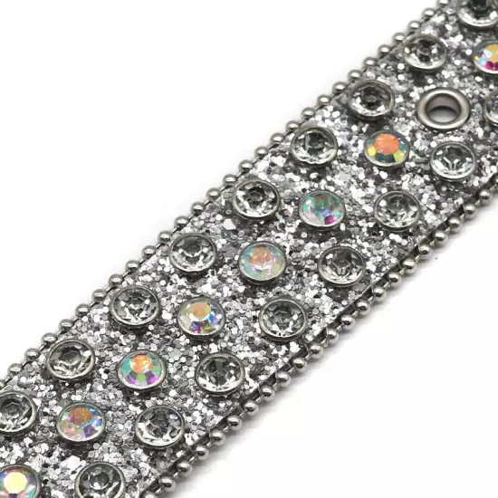 Y2k Cowboy Crystal Fashion Diamond Studded Belt Rhinestones Belt For Jean Belts