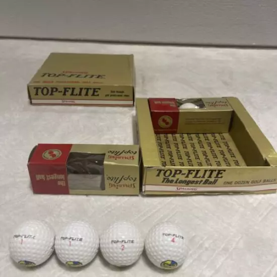 VINTAGE SPALDING TOP-FLITE GOLF BALLS 7 Balls