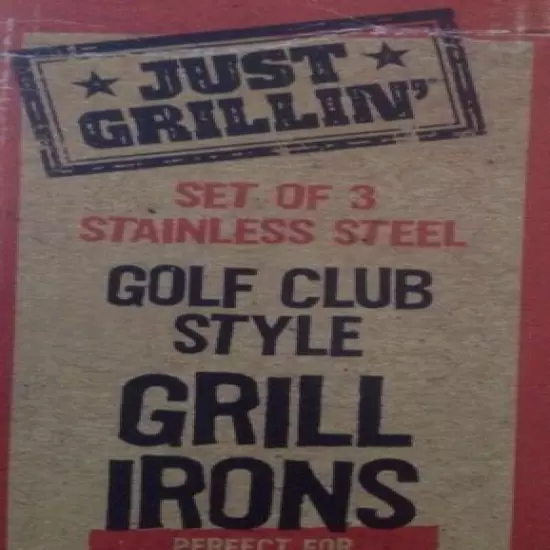 JUST Grillin Stainless Steel GOLF Irons & Doorstop