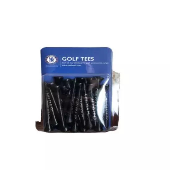 CHELSEA FC PACK OF BLACK GOLF TEES. 20 PACK. 69MM