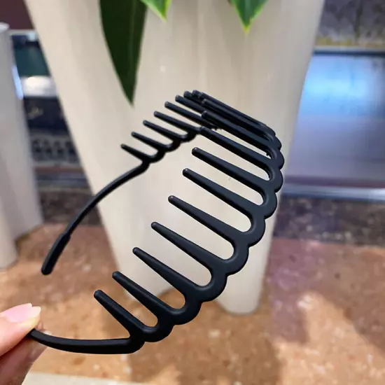 Women Non-Slip Resin Hair Comb Hairband Headband Hair Hoop With Teeth Headwear❉