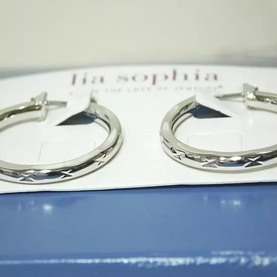 Beautiful Lia Sophia "TRENDCAST" Hoop Earrings, Silver Toned, NWT *VERY POPULAR*