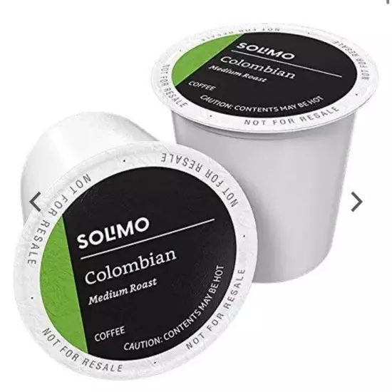 Solimo Medium Roast Coffee Pods, Columbia’s Blend, 100 single serve cups