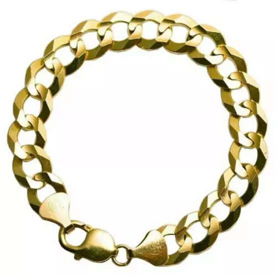 10k Yellow Gold Solid 3mm-12mm Cuban Link Chain Necklace Bracelet 7"-30"