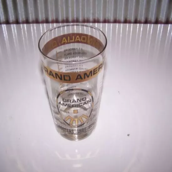 GRAND AMERICAN Trap Shoot VANDALIA OHIO Highball Bar Glass SHOOTERS SHOT GLASS