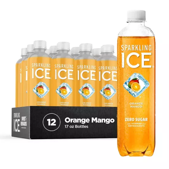 Sparkling Ice, Orange Mango Sparkling Water, Zero Sugar Flavored Water, with Vit