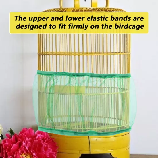 Dustproof Birdcage Parrot Cage Net Easy Cleaning Seed Catcher Guard Pet