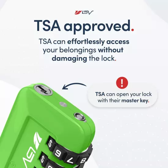 TSA Approved Luggage Travel Lock, Set-Your-Own Combination Lock for School Gym, 