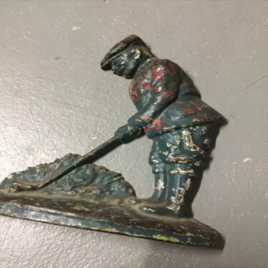 Vintage Old Antique Hurley ? Cast Iron Golf Golfer Doorstop