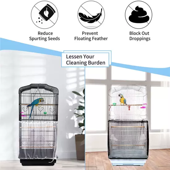 Mesh Pet Bird Skirt Birdcage Mesh Birdcage Cover Decoration Feather Catcher