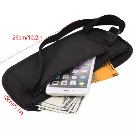 Travel Money Belt Wallet Passport Money Waist Belt Bag Slim Secret Se