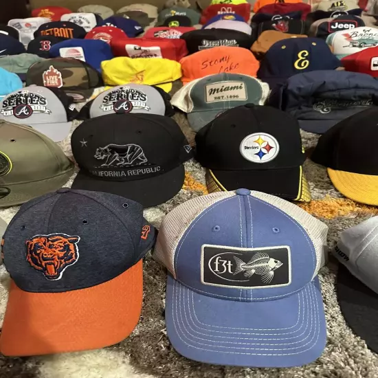 Huge Hat Bundle Of Vintage, Snap back, Sports, Etc Bundle-86 Total