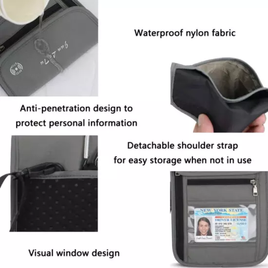 JunLeTu Multifunctional Messenger RFID Anti-Theft Passport Storage Bag(Iron Gray