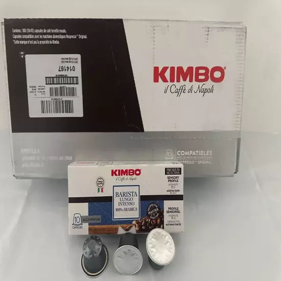 KIMBO LUNGO ALUMINUM (100 Caps) Nespresso Compatible BEST BEFORE 10/23