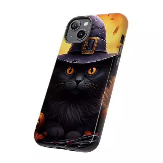 Custom Dual Layer Protective iPhone Case, Cat Witch