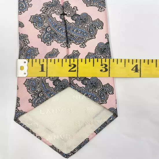 Lanvin Paris Pink Paisley Necktie Silk Tie 3" x 59"