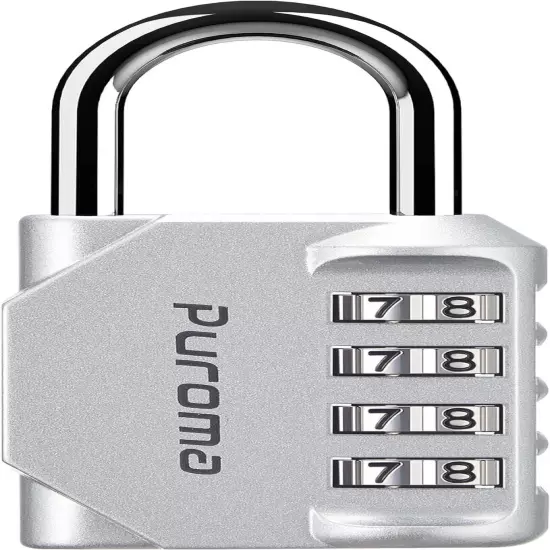 Puroma 1 Pack Combination Lock 4 Digit Locker Lock Outdoor Waterproof Padlock fo