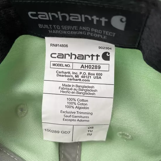 CARHARTT Odessa Force Aventurine Strap Back Adjustable Cap AH0289 One Size NEW