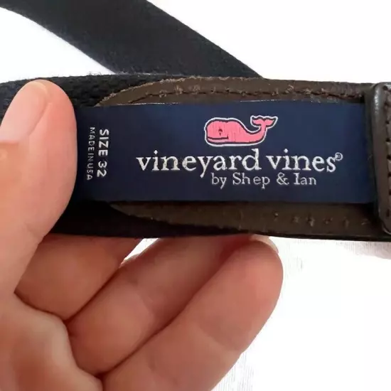 Vineyard Vines Shep Ian Belt Size 32 Vintage Made USA Preppy Canvas Red White