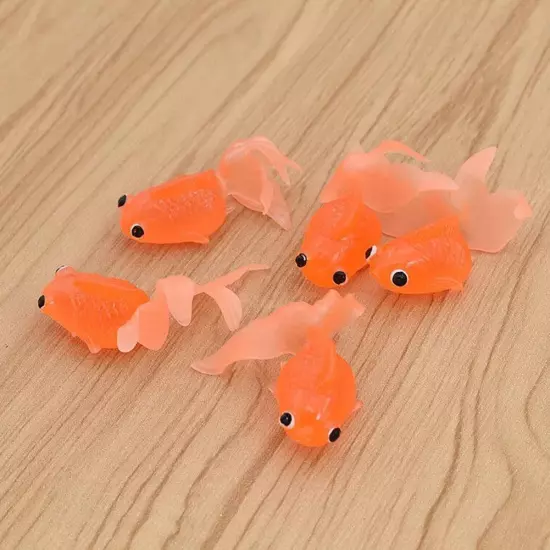 5X Artificial Rubber Goldfish Fish Tank Aquarium Landscape HOT Decor Toys W4N6