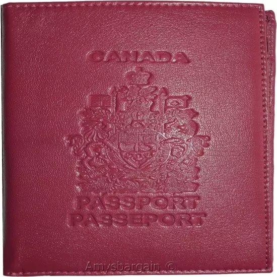 new lamb skin Canadian leather passport case wallet credit card case id holder