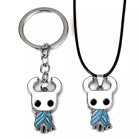 Hollow Knight Game Characters Pendant Keychain Necklace Metal Keyring Xmas Gift