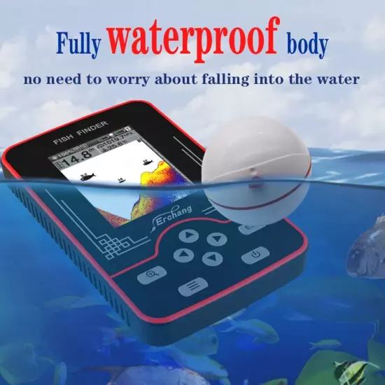 Underwater Wireless Rechargeable Fish Finder Depth Echo Sounder Lake Sea Fishing