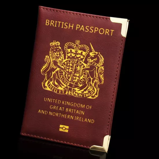 The British Passport Holder Cover Leather ID Card Fashion Travel Passport Covers