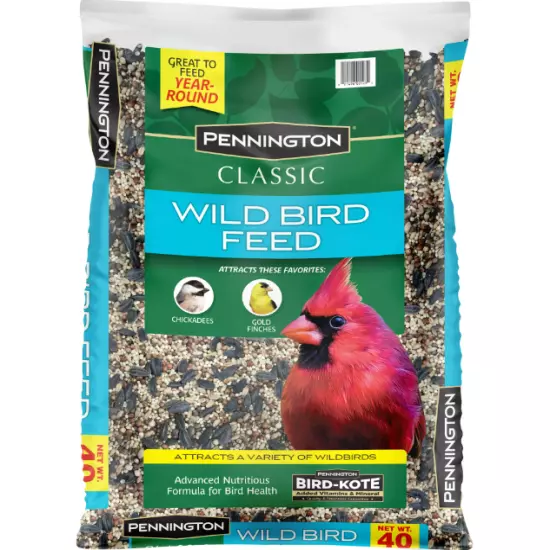 Pennington Classic Wild Bird Feed and Seed, 40 lb. Bag, Dry, New - Free shipping