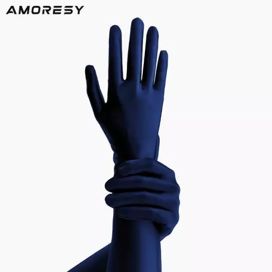 2024 AMORESY Women's Sexy Glossy Shiny Silky Gloves Five-Finger Long-Sleeved New