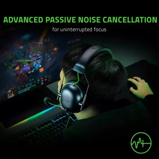 Razer BlackShark V2 X Headphone Wired Gaming Headset: 7.1 Surround Sound- Game