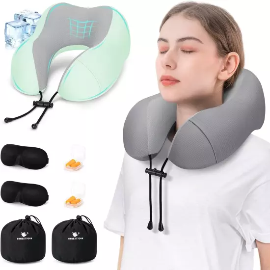 Travel Pillow for Airplane Memory Foam Pillow, Soft & Support Neck Pillow for Tr