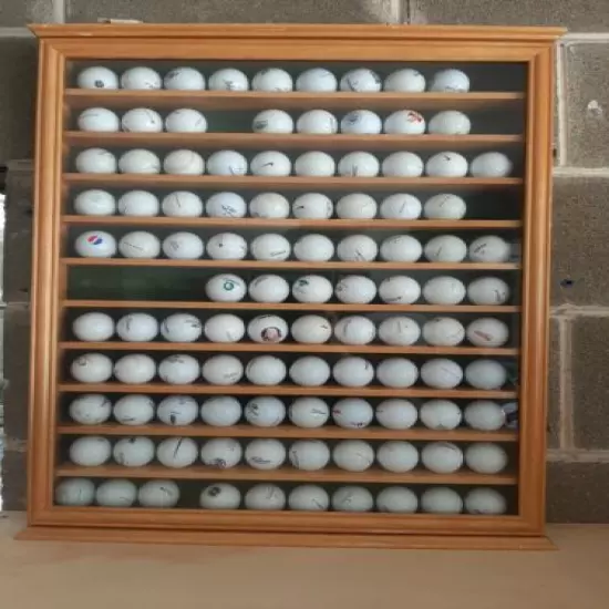 110 Golf Ball Display Case with Glass Door and Collector Balls. 