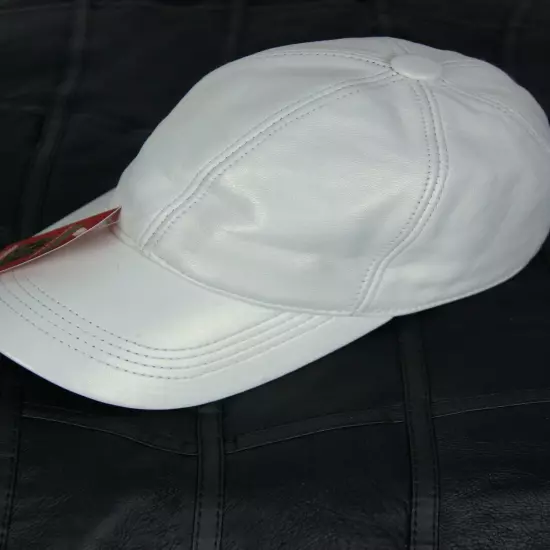 New 100% Genuine Real Lambskin Leather Baseball Cap Hat Trucker Sports Visor