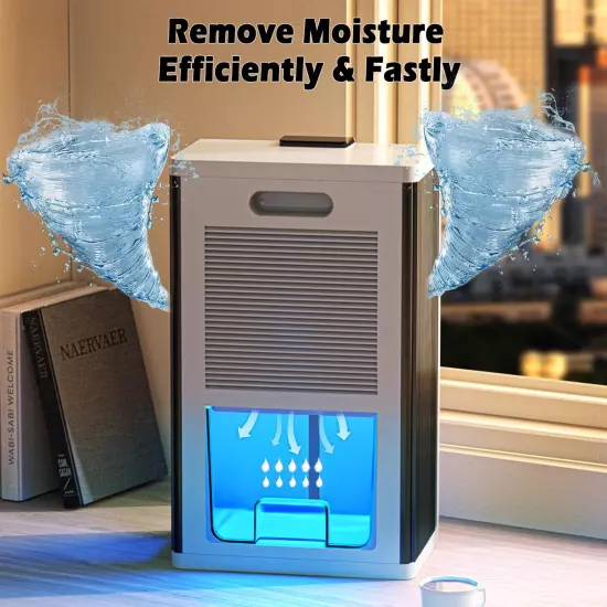 2800Ml Dehumidifiers for Home, Air Dehumidifier, 2 Working Modes, Portable Small