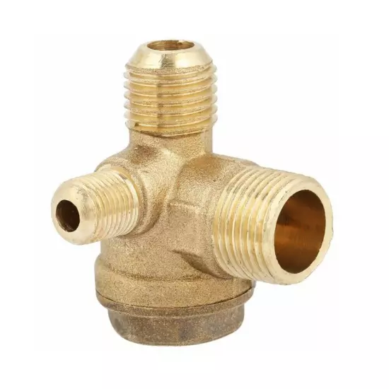 3 Port Brass Male Threaded Check Valve Connector Tool For Air Compressor Prevent