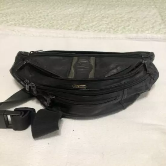 Black Leather Fanny Pack Hip Belt