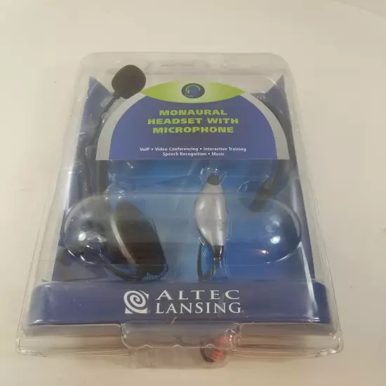  Altec Lansing Monaural Headset Microphone AHS212 32mm 3.5 mm plugs OPENED