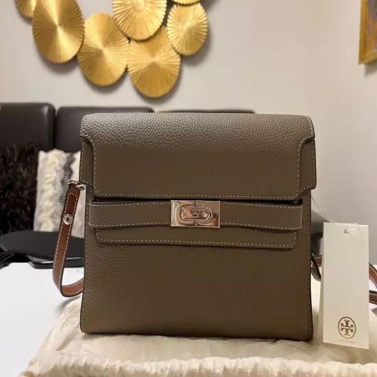 Tory Burch Lee Radziwill Pebbled Leather Shoulder Bag