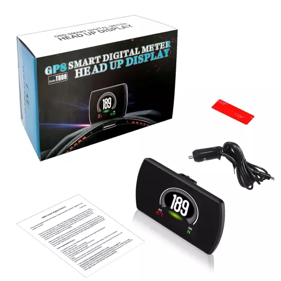 T800 Universal Digital Car HUD Head up Display GPS Speedometer Car Smart Trip Co