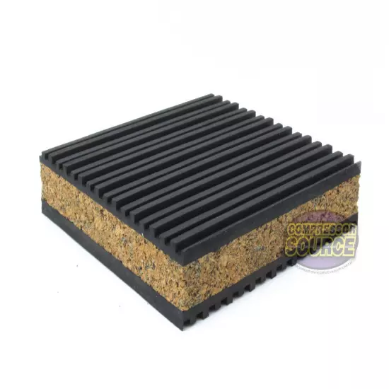 2 Cork Anti Vibration Pad Noise Isolation Rubber Dampener 4x4 7/8" Audio HVAC