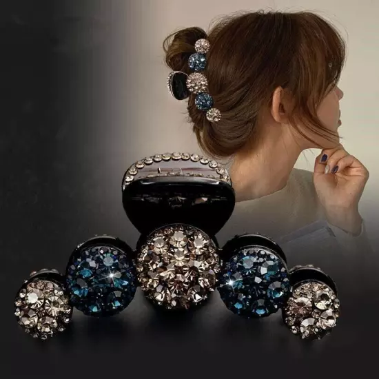 Large Size Hair Claw Crystal Rhinestone Pearl Women Hairpins Hair Clip Barrette