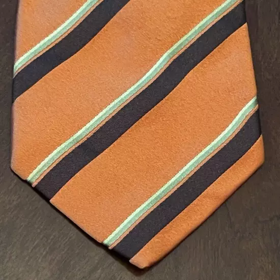 Vicky Milano Orange Hand Made 100% Silk Men’s Neck Tie Made In Italy