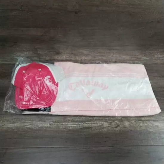 New Pink Callaway Player Towel With Hat Golf Towel Golf Hat