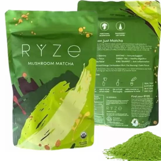 RYZE Mushroom Coffee 30 Servings + RYZE Mushroom Matcha(30 Servings) US Coffee~