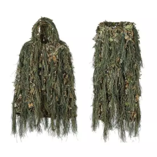 Ghillie Suit Hunting 3D Bionic Leaf Disguise Uniform Cs Camouflage Suits Set 