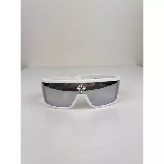 Louis Vuitton Z1742U 9F1 Cyclone Sport Mask Sunglasses White Plastic Frame RARE