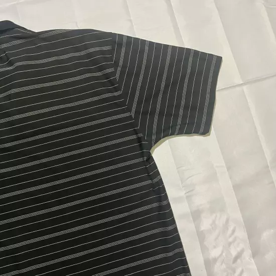 Nike Golf PoloBlack Striped Dri-Fit Short Sleeve Mens Size XL 256650-010