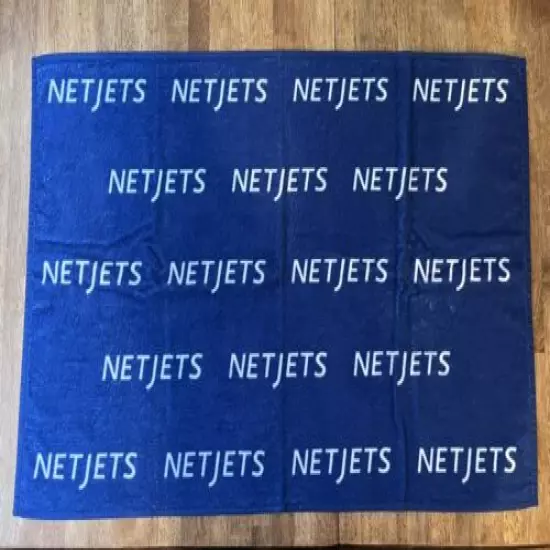 PGA Tour Issue NETJETS Sponsor Caddie Golf Towel Blue/White 39x21 WinCraft