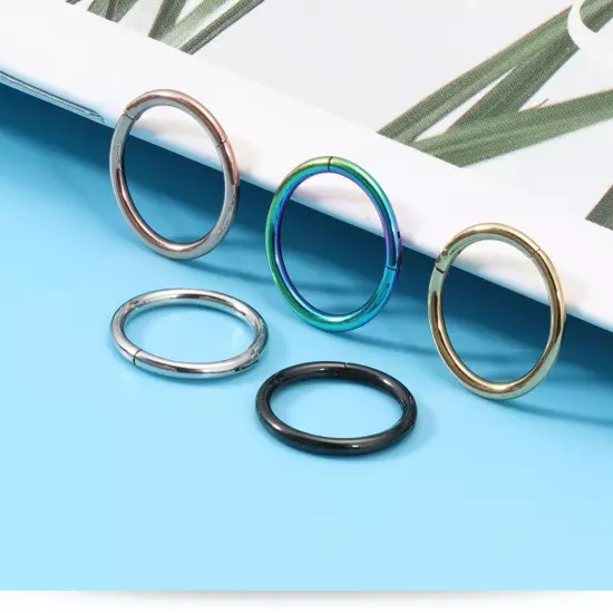 Surgical Steel Hinged Segment Hoop Ring Sleeper Lip Ear Nose Body Piercing 1PC